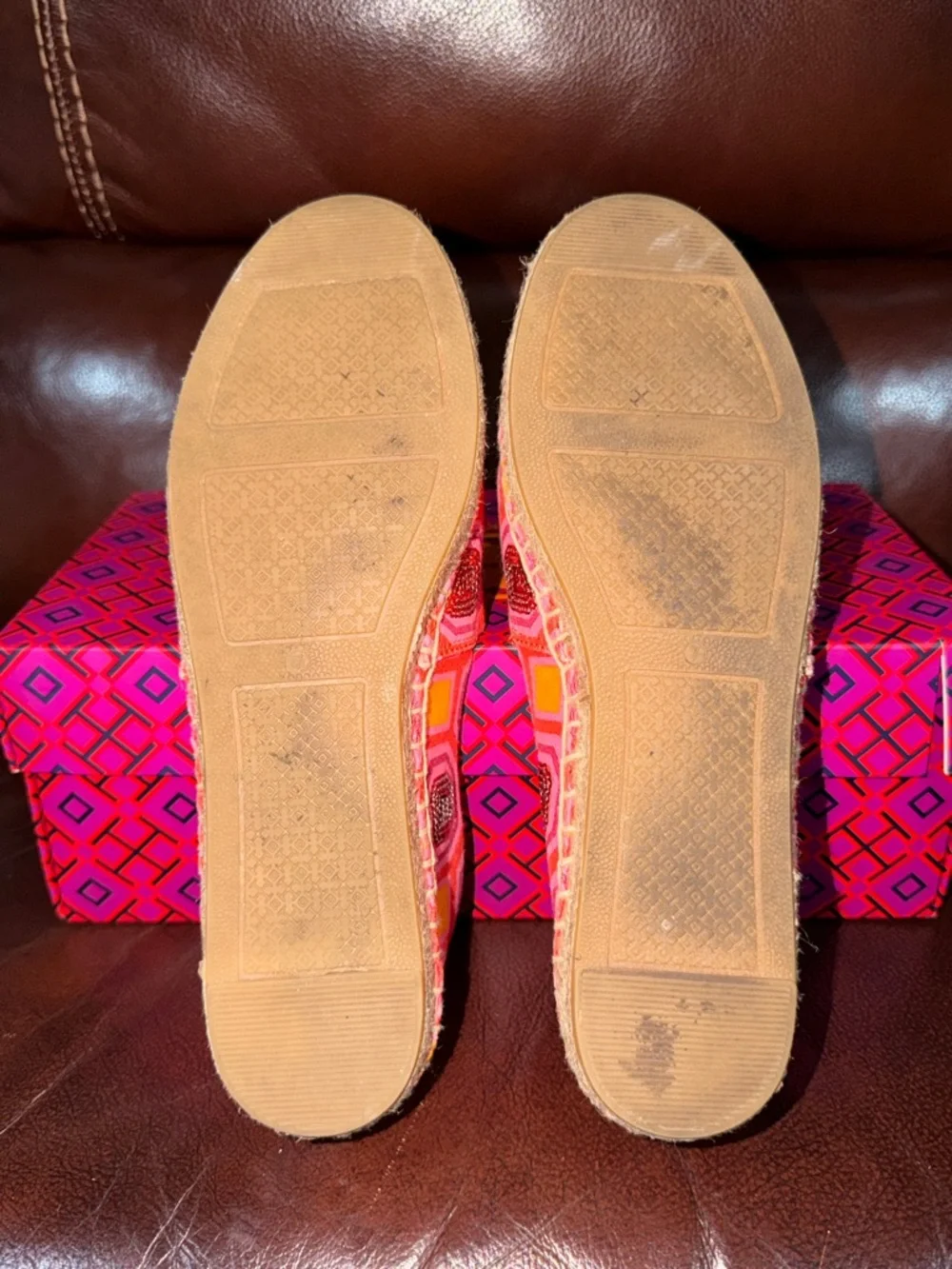 ‼️Tory Burch Cecily Embellished Espadrilles Flats geometric print with sequins